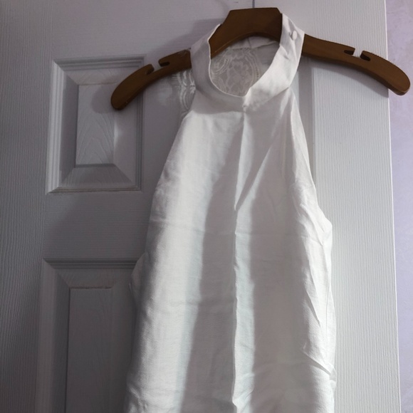 Sale! For Love & Lemons Halter White Top w/ Satin Lining and Lace - Picture 1 of 2